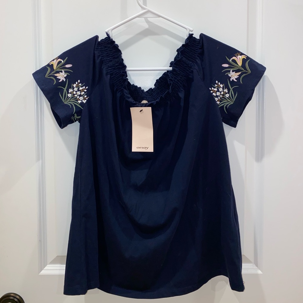 Coral off the shoulder top